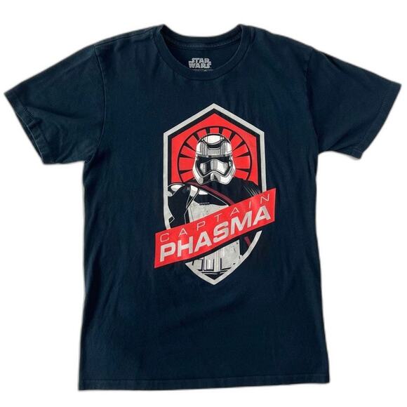 Star Wars Small T-Shirt Captain Phasma Navy Short Sleeve Crewneck Fandom - Picture 1 of 5